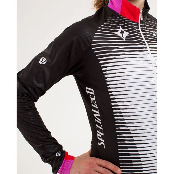 NWOT Women's Lululemon Specialized Cycling Wind Jacket - Size 6 - Black/White - Picture 3 of 11